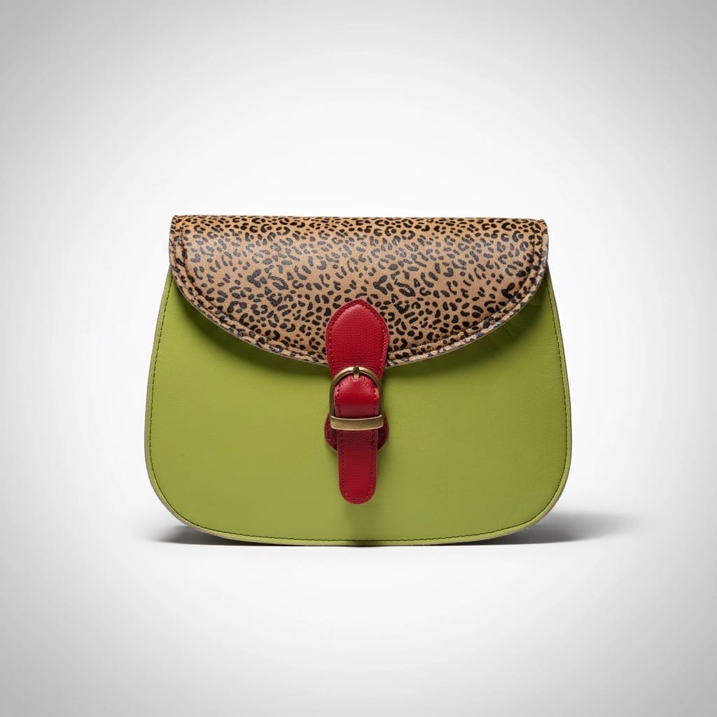 Bolso de piel con hebilla