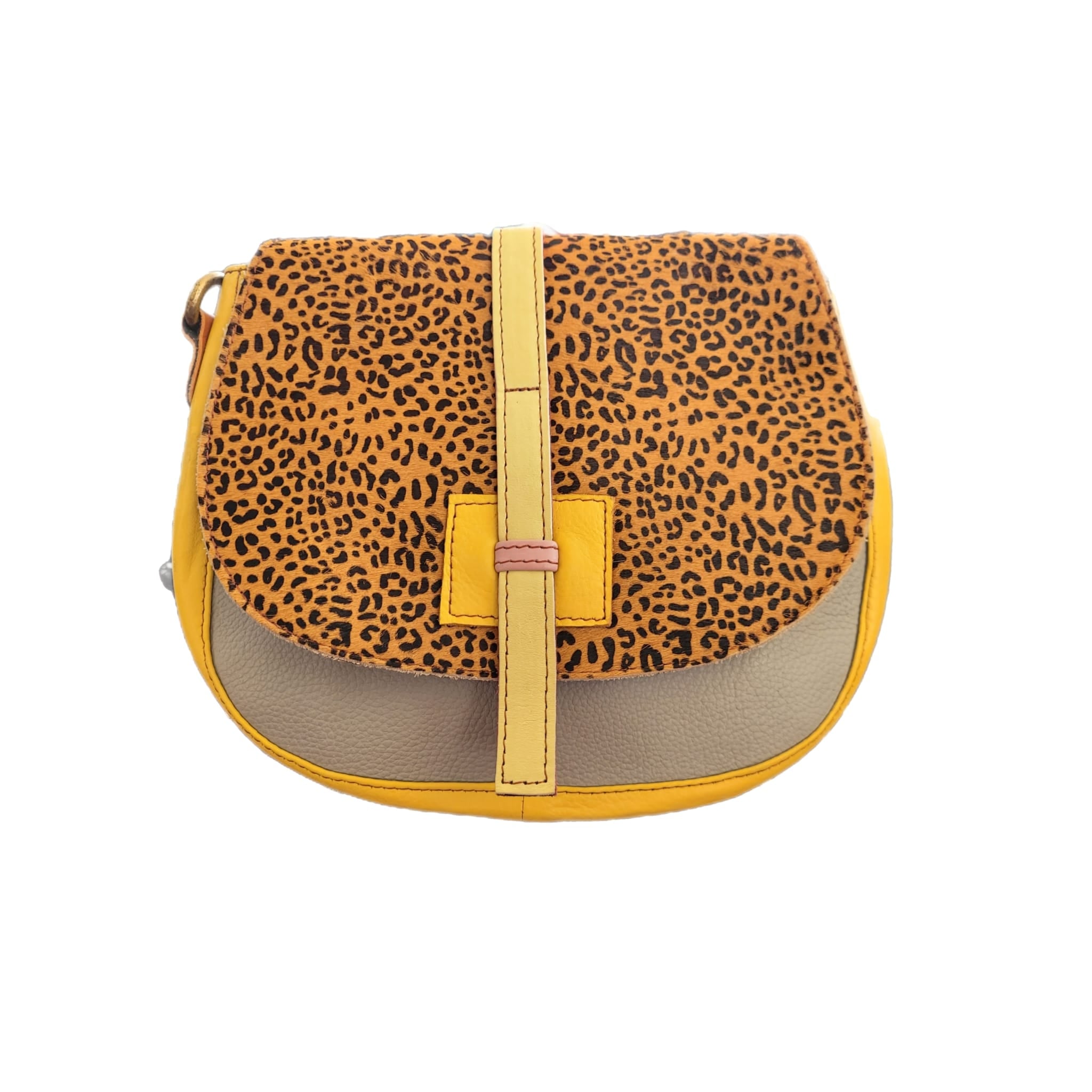 Bolso de piel multicolor con solapa