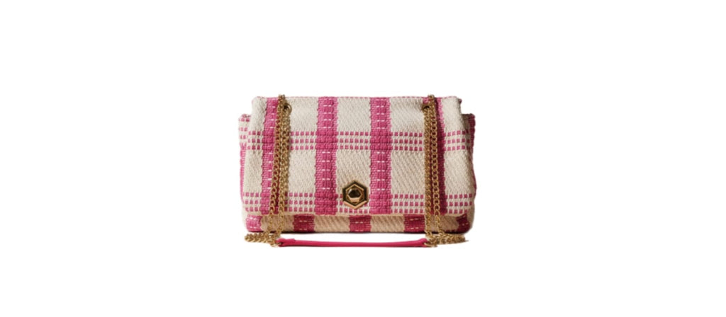 Bolso Tweed Rayas Rosa