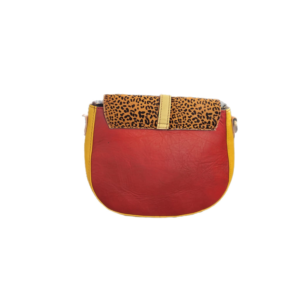 Bolso de piel multicolor con solapa