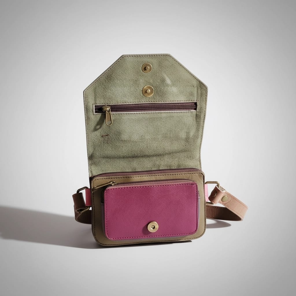 Riñonera de piel multicolor