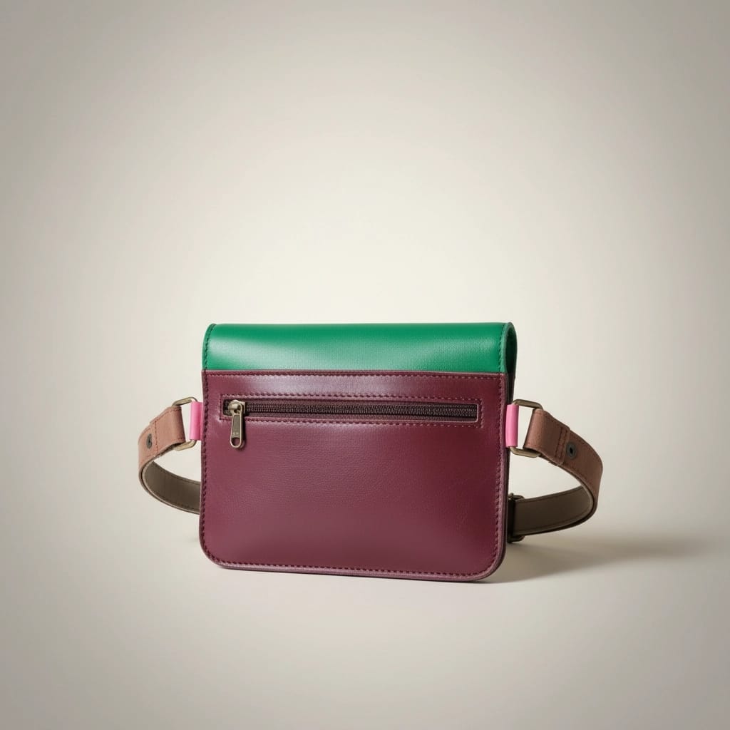 Riñonera de piel multicolor